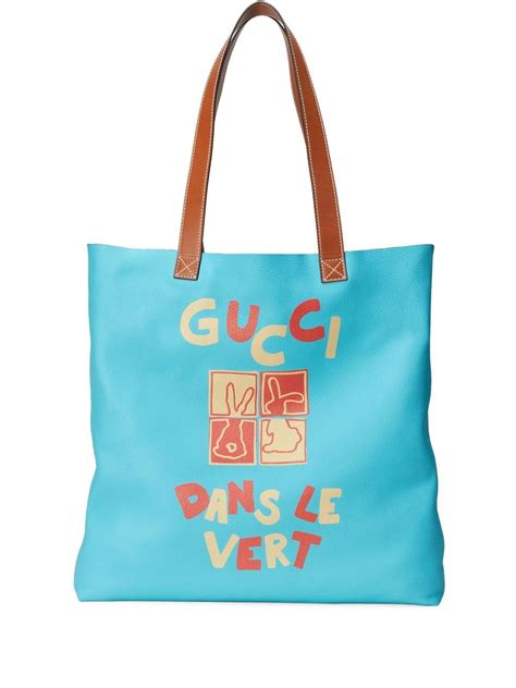 gucci dans le vert|'Gucci Dans Le Vert' print large tote bag .